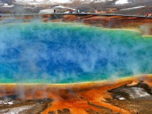 morning glory pool, yellowstone national park, hot spring, upper geyser basin, united states, yellowstone national park, hot spring, hot spring, hot spring, hot spring, hot spring