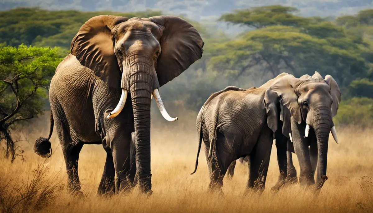 An image depicting elephants, the giants of the animal kingdom.