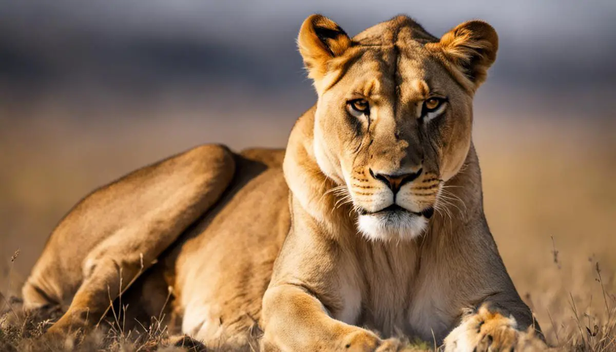 Image of a lioness mourning the loss of a pride member