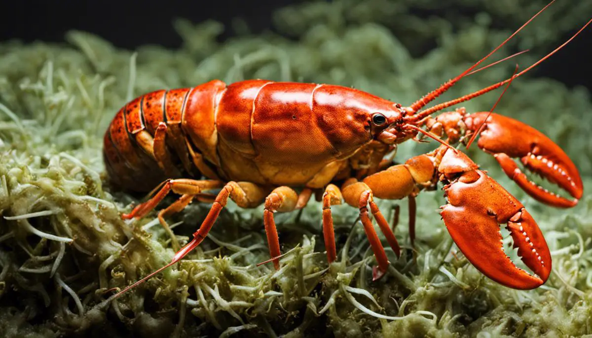 An image depicting the various stages of a lobster's life cycle, including molting, mating, egg-laying, and hatching.